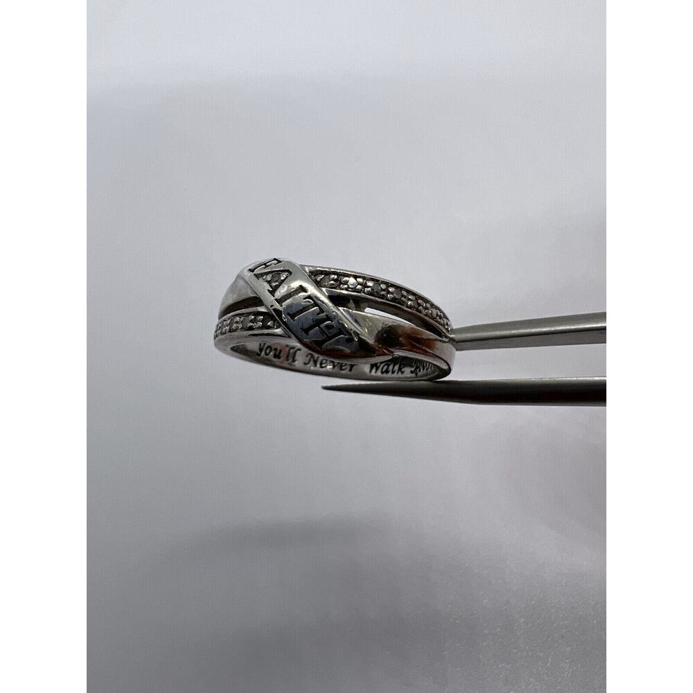 Vintage 925 Sterling Silver Colorless Sapphire Ring Size 7